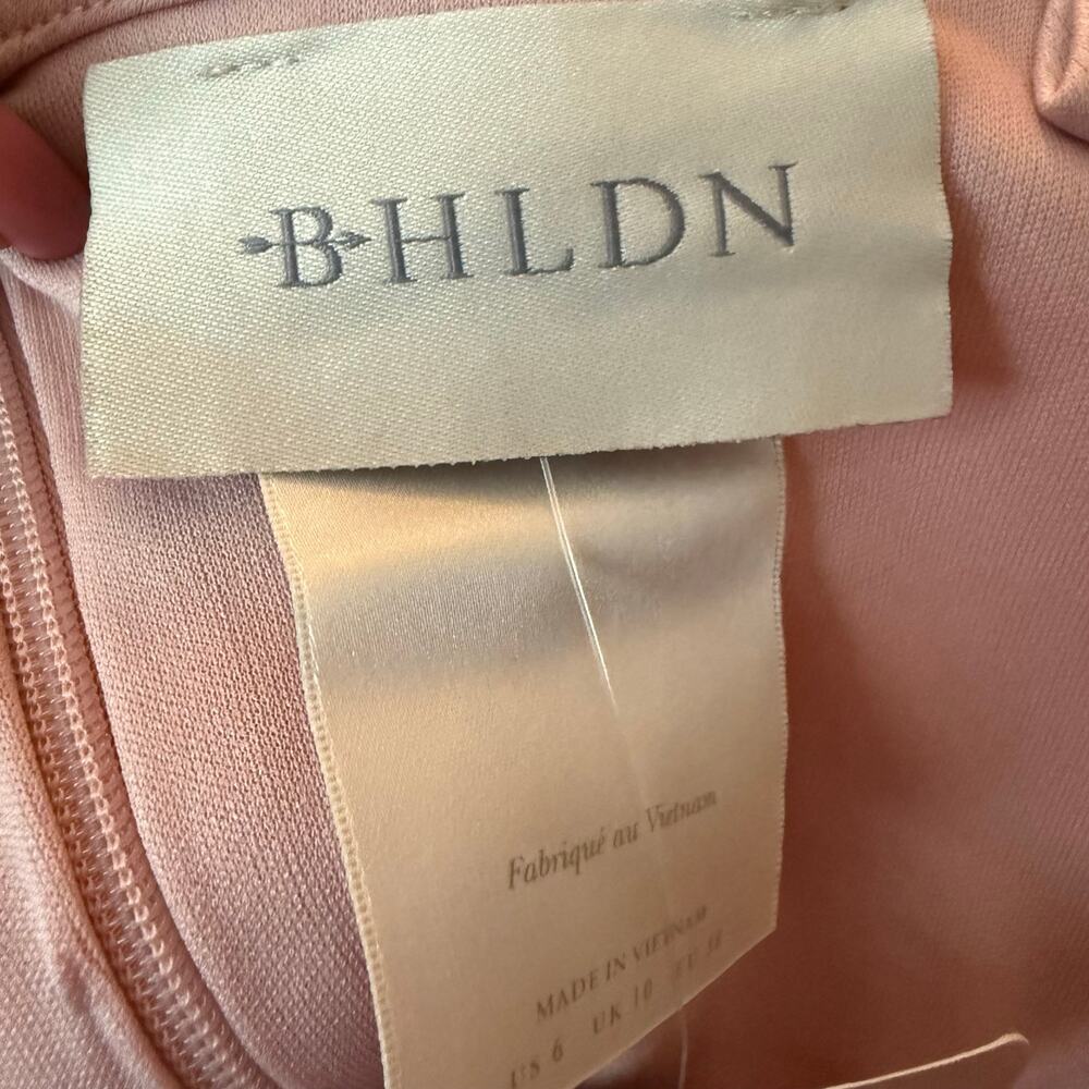 BHLDN cali satin midi slip dress blush pink cowl neck slit hemsize 6 NWT - Picture 5 of 15